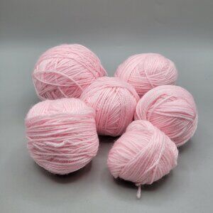 Pink Yarn Balls Knitting Crocheting Leftover Project Yarn 12 oz